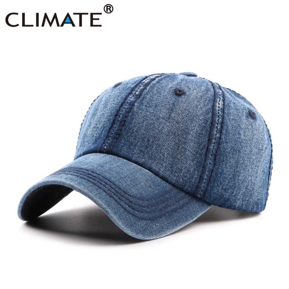 Klimaat Mannen Denim Baseball Cap Hoed Leeg Vader Caps Mannen Cool Capcasual Denim Jeans Dragen Lege Cap Mannen Koele Hoed caps Voor Mannen Vader