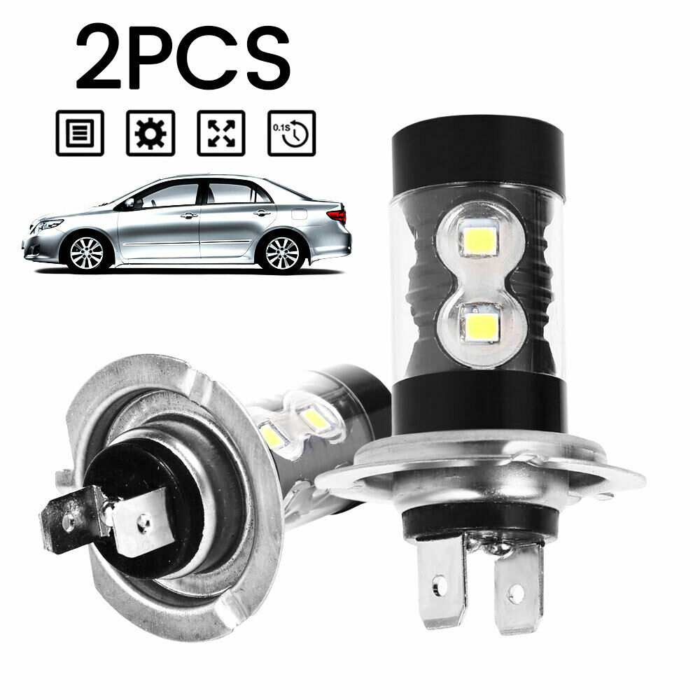 A Pair 12V H7 LED Headlight Driving Lamp Foglight Bulbs Far Near Light Headlamp Car Lamp