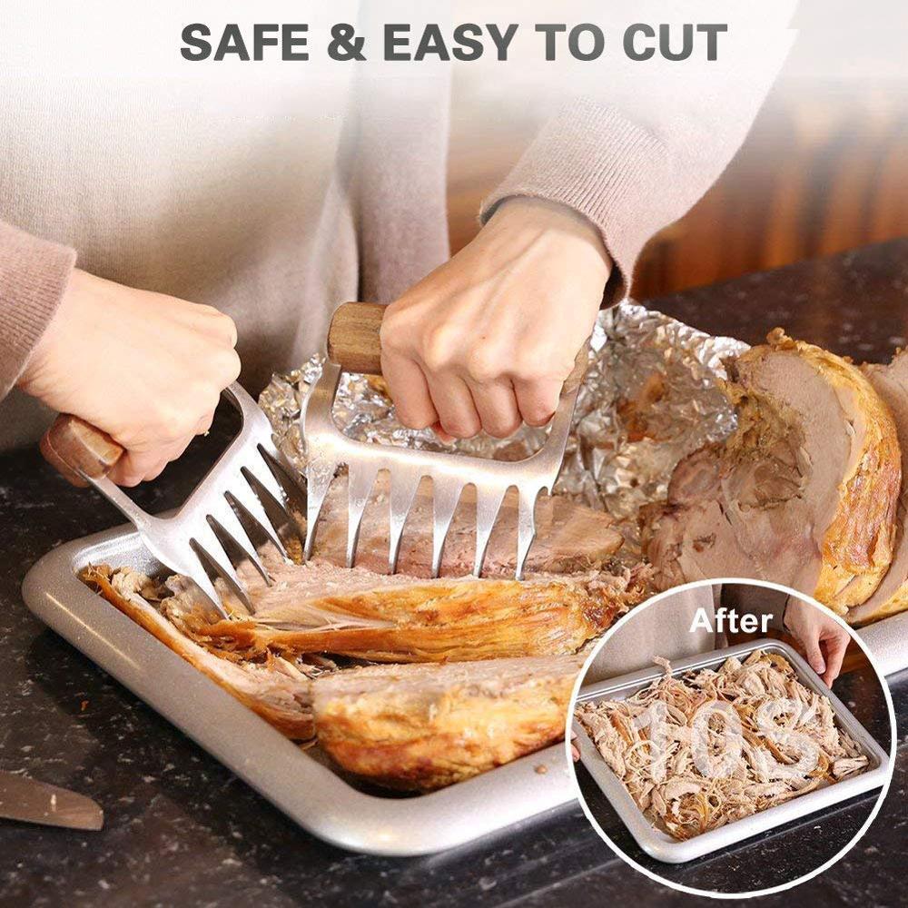1pc Meat Fork Shredder Claws Stainless Steel BBQ Pulled Pork Meat Clamp Handing Carving Food Grill Accessories Barbecue Tool