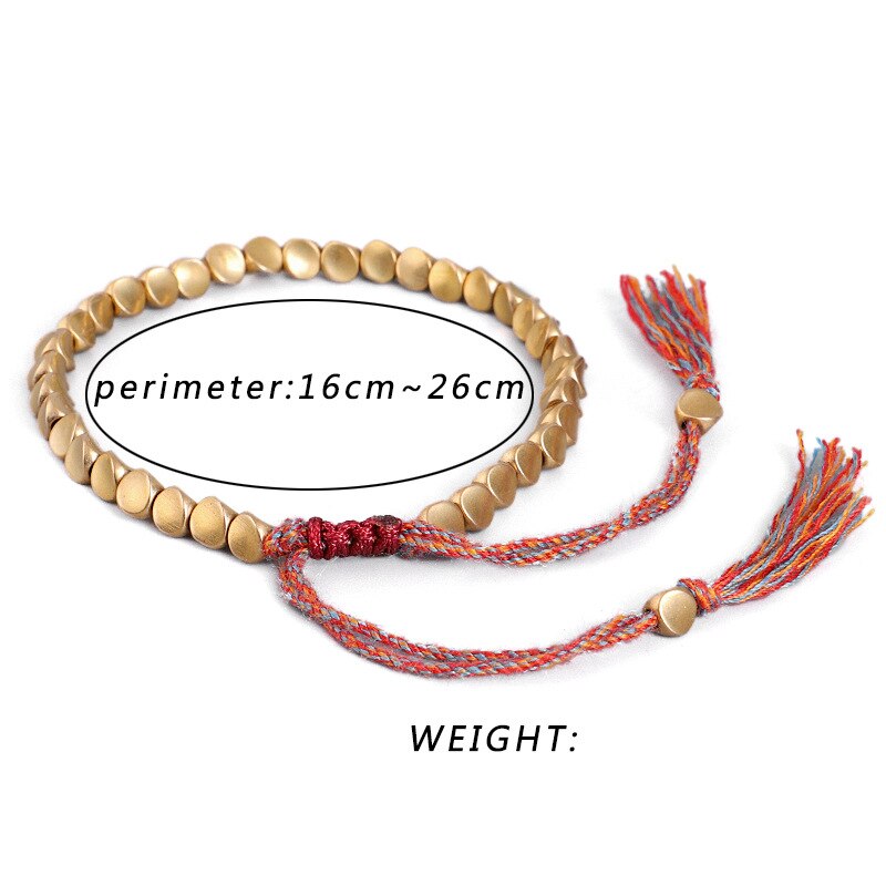 Handgjorda tibetanska buddhistiska flätade bomullskopparpärlor lucky rope armband armband för kvinnor män tråd armband smycken