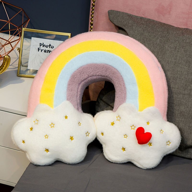 SchöNe Plüsch Himmel Kissen Wolke Regenbogen Herz Sonne Stern Weiche Kissen Kissen Kawaii Gefüllte Plüsch Spielzeug Für freundlicher Baby freundlicher: 45cm Regenbogen