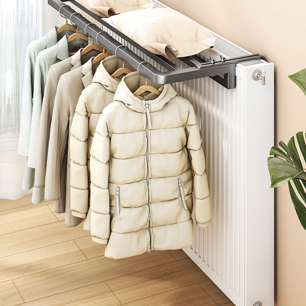 Radiador montado en la pared tendedero de ropa 0 16cm acero al carbono ajustable resistente a la oxidación para ropa toallas secado de zapatos