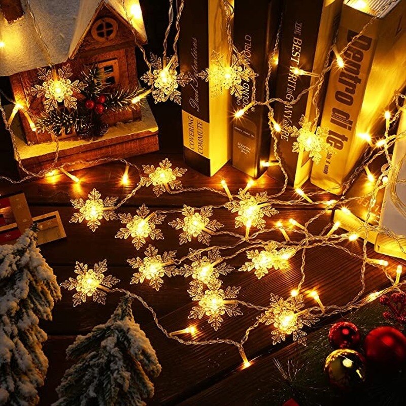 Christmas snøfnugg ledet streng lys blinkende fe lys gardin lys fancy fest år dekorasjon