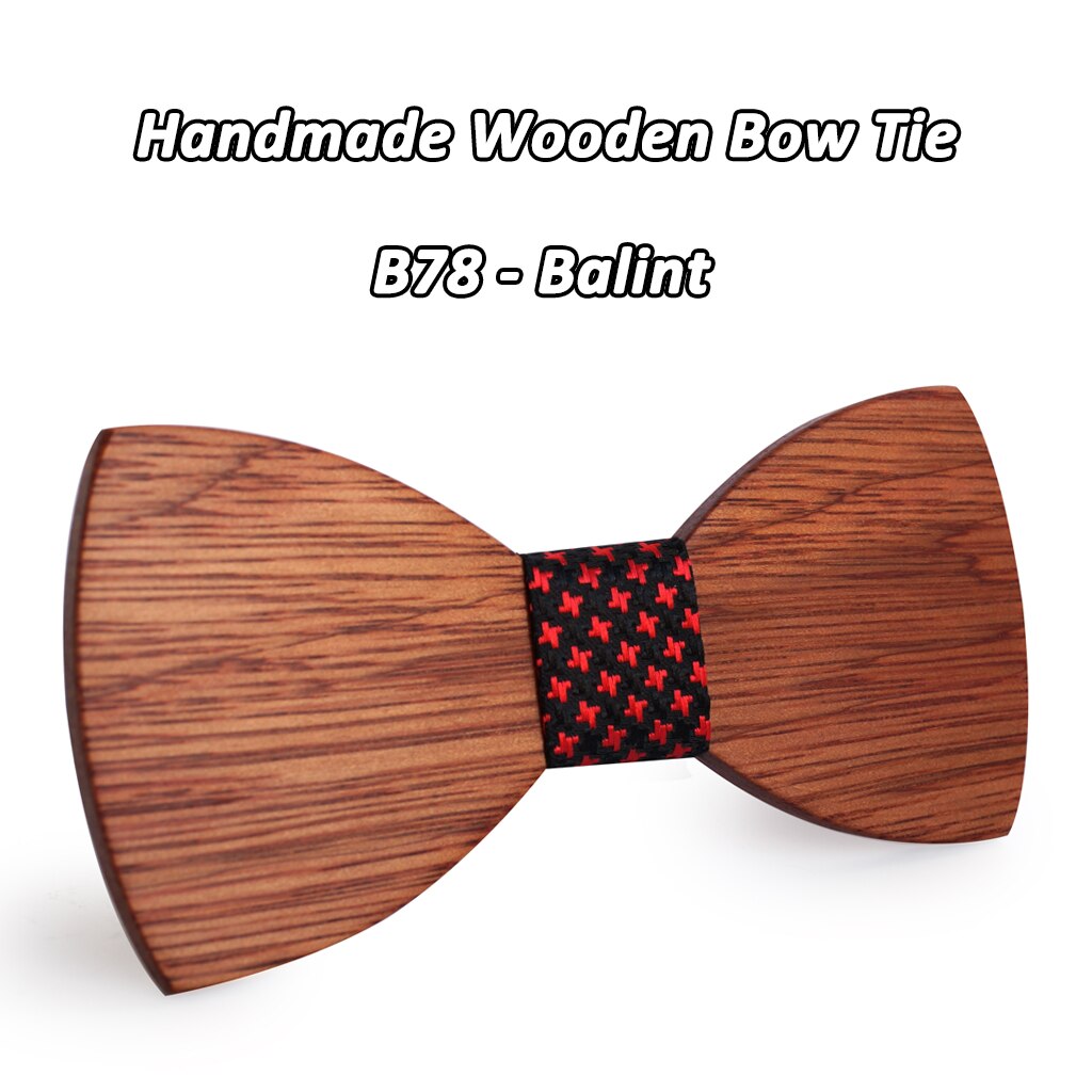 Mahoosive — Nœud papillon en bois, pour homme, accessoire simple, costume, idéal pour mariage, business et occasions formelles: B78