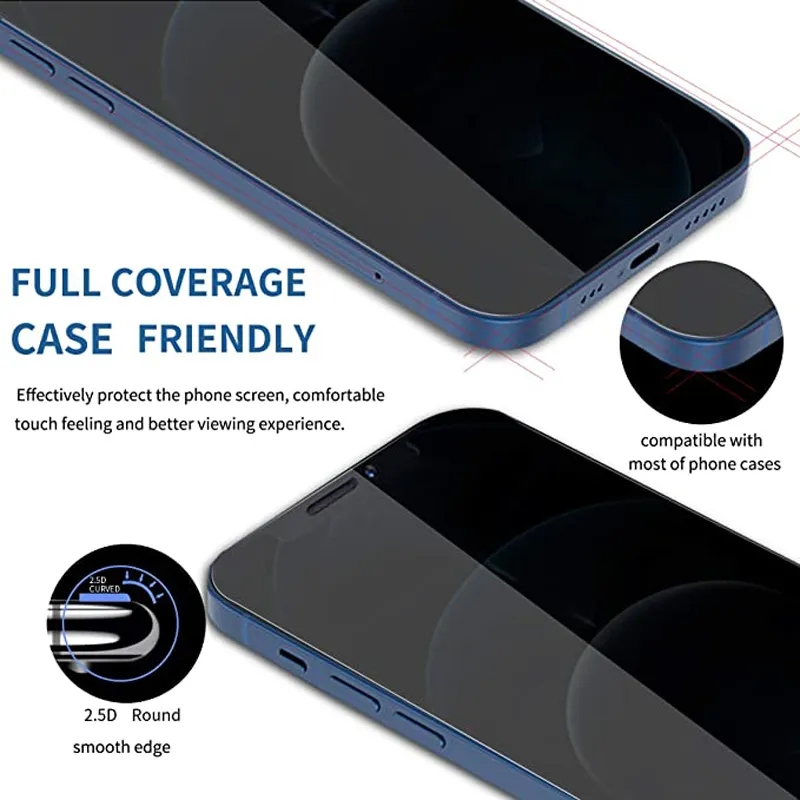 3Pcs Full Cover Privacy Screen Protector For iPhone 15 14 13 Pro MAX Anti spy Tempered Glass For iPhone 12 11 Pro 7 8Plus Film