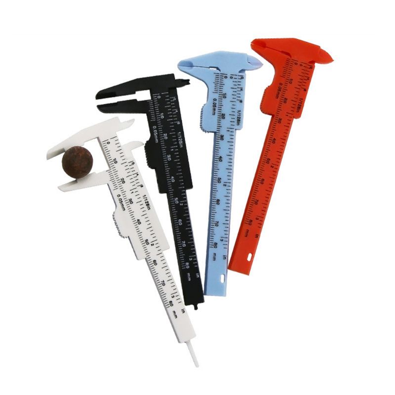 Báscula de doble regla, 2 uds., 0-80mm, regla Vernier de plástico, miniherramienta de medición para estudiantes