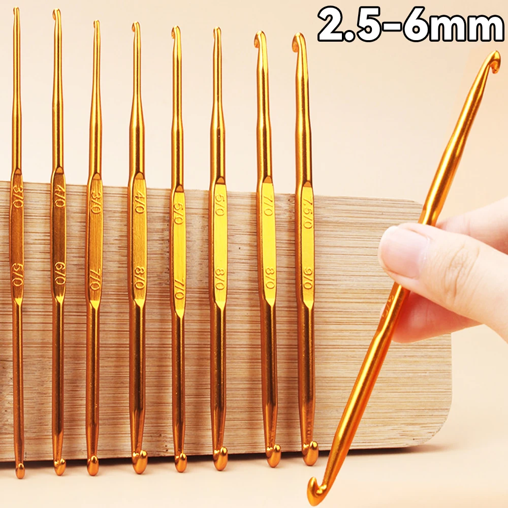 Sewing Crochet Hooks Double Ended Assorted Size Anti Slip Aluminum Alloy Needle Handmade Woven DIY Yarn Kniting Tools