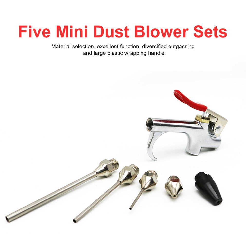 5Pcs/7Pcs Air Compressor Tools Kit Air Blow Gun Set with 5 Interchangeable Nozzles and Over-Sized Trigger Tool Set