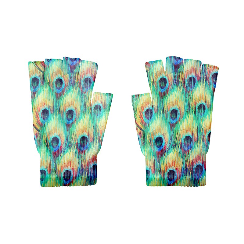 Guanti leopardati da uomo e da donna guanti senza dita Touch Screen mezze dita con guanto elasticizzato guanti da lavoro Unisex: style5