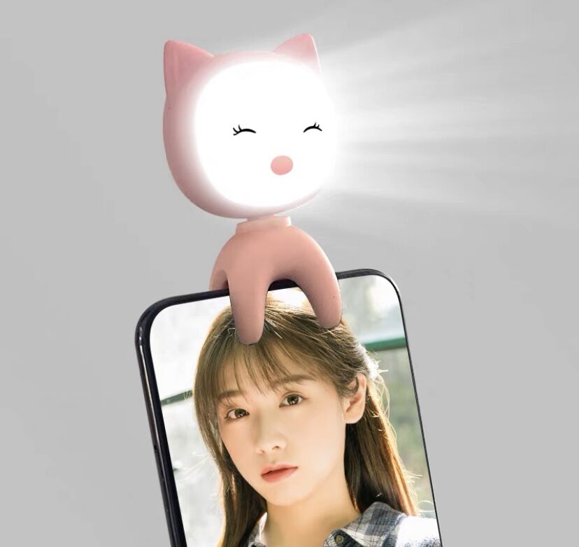 USB Charge Led Selfie Ring Light Mobile Phone Lens LED Selfie Lamp Ring for iPhone for Phone Selfie Light: pink