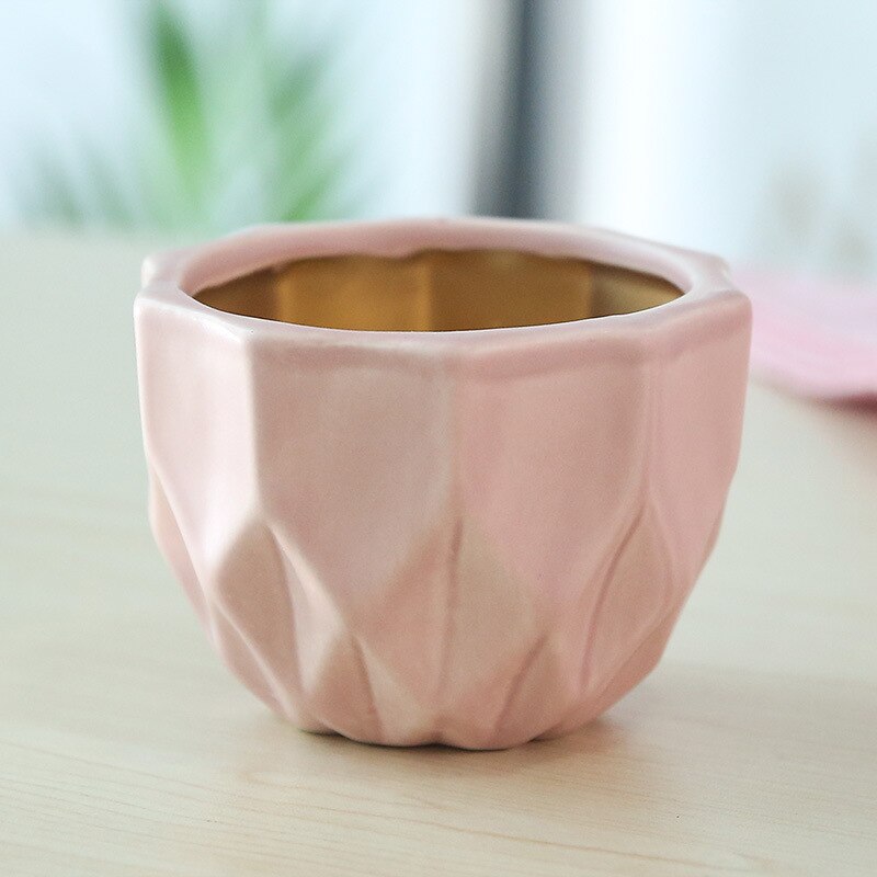 Thuis keramische bloempot decoratie bureaublad driedelig pak vetplanten bloempot kleine bloempot keramische vaas potten: D