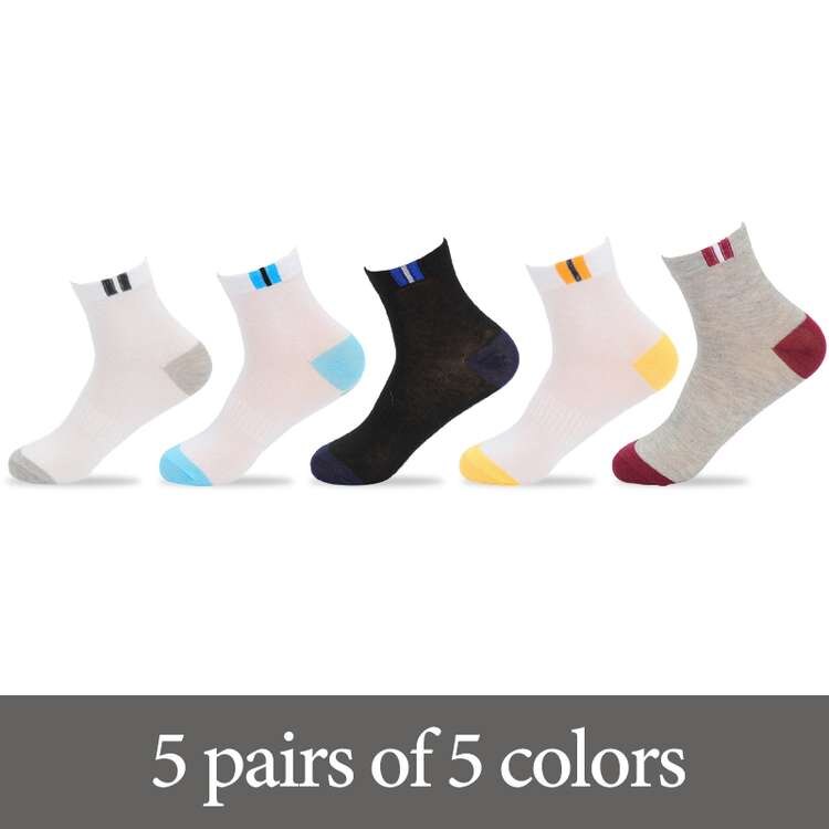 Chaussettes longues en coton pour hommes, 5 paires = 10 pièces, chaussettes de sport, souples et respirantes, confortables et respirantes: mix 5pair