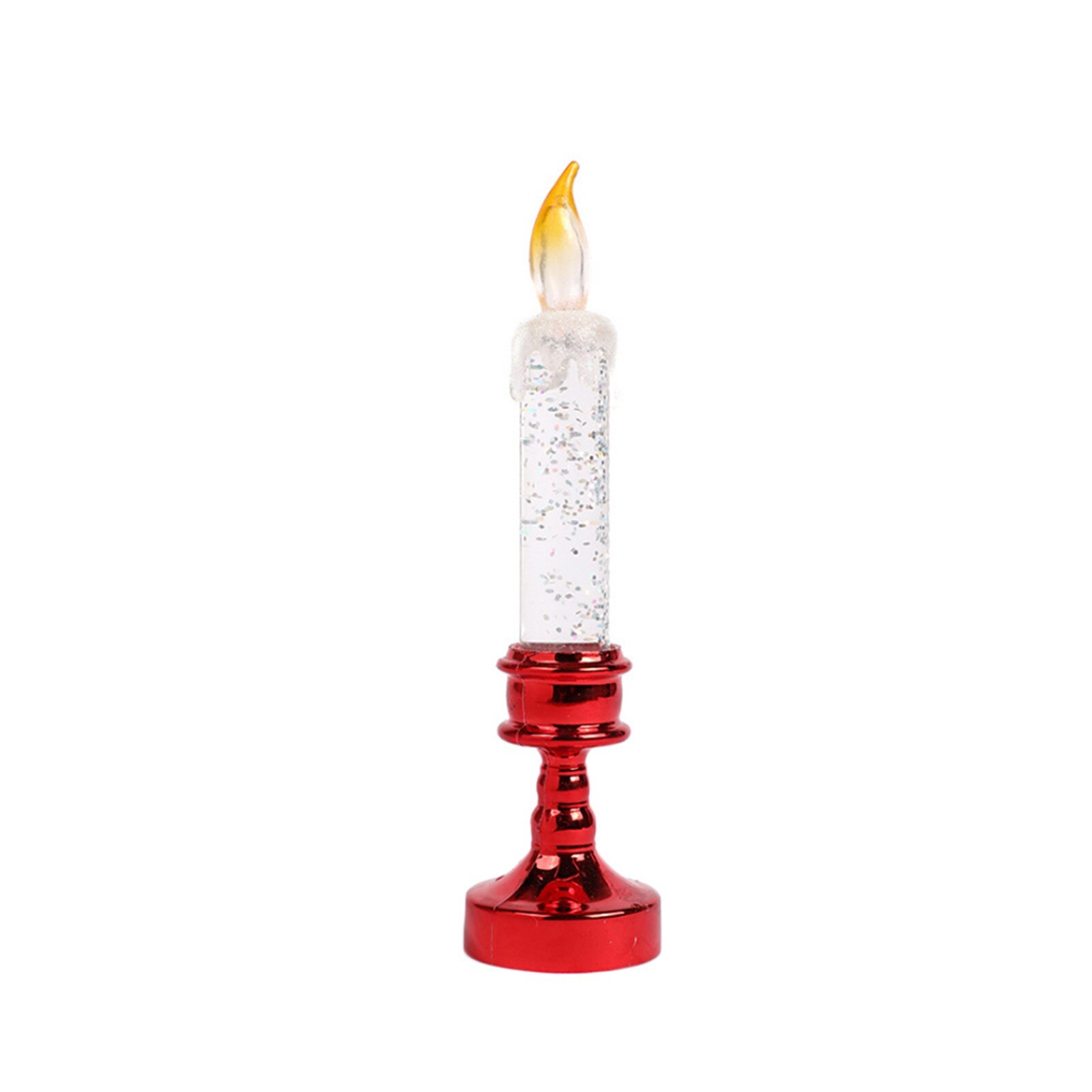 Bougies de noël lumières Festival atmosphère rotative couleur changeante paillettes LED Flameles romantique cristal bougie lumière 30ml: RD