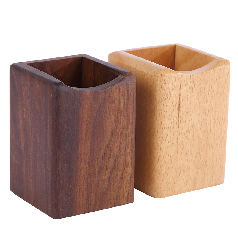 Nature Wooded Pen Holder Beech Walnut Wood Office School Desk Organizer Stationery Storage Container Box Desk Accessories
