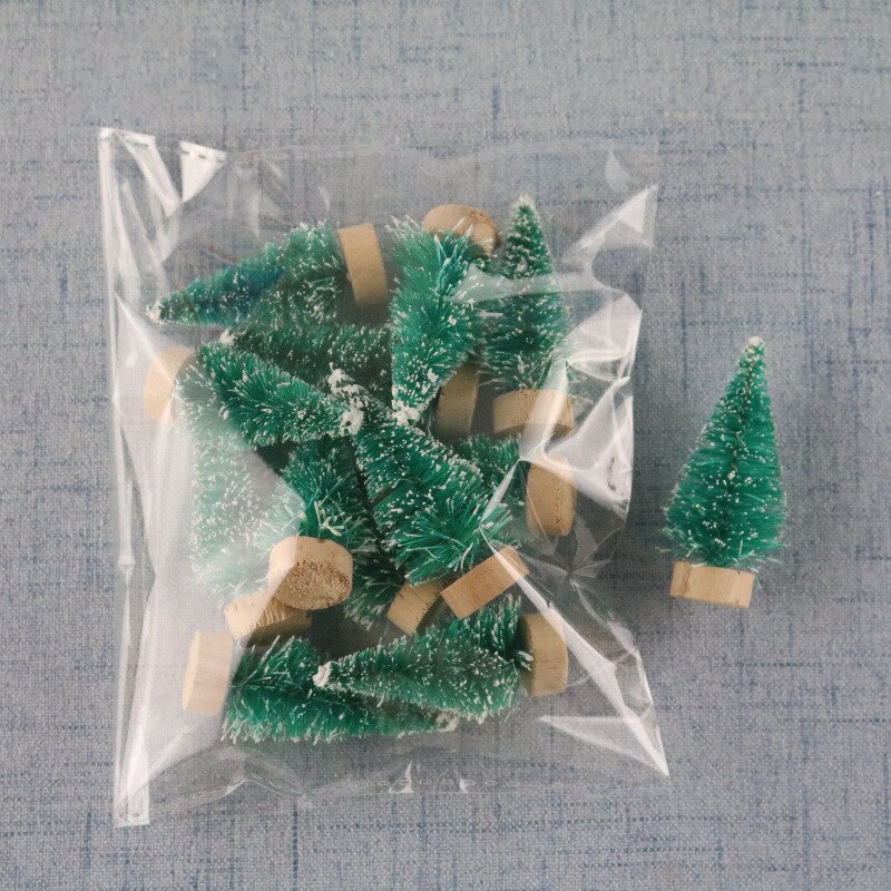 12 stk mini juletræ sisal silke cedertræ dekoration lille juletræ mini treekristmas dekorationer til hjemmet: B