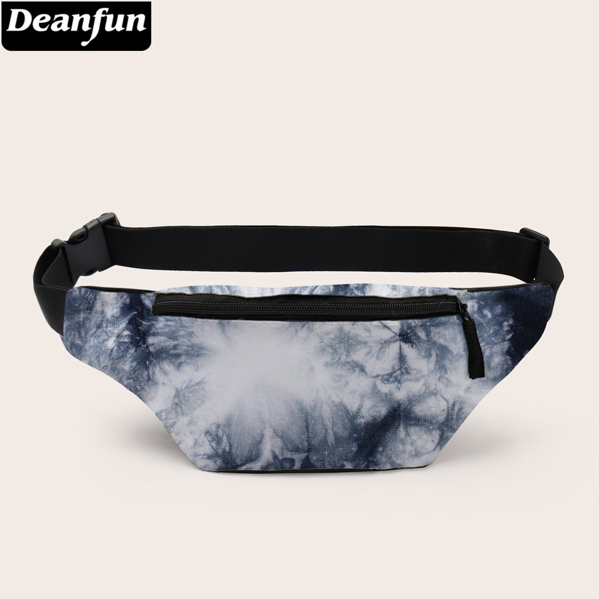 Deanfun 3d trykte midje vesker marmor korn mønstret fanny pakke med glidelås til kvinner boms bag til reiser  d18016