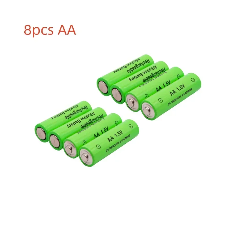 Aa- og aaa-batterier, 1.5v oppladbare batterier, 3000 mah alkalisk batteri for fjernkontrollmus, datamaskiner, lekeklokker