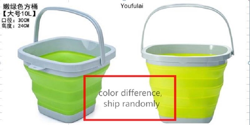 10L Siliconen Emmer Vissen Opvouwbare Vierkante Emmer Wasstraat Outdoor Vissen Levert Badkamer Keuken Kamp Emmer: 10L green