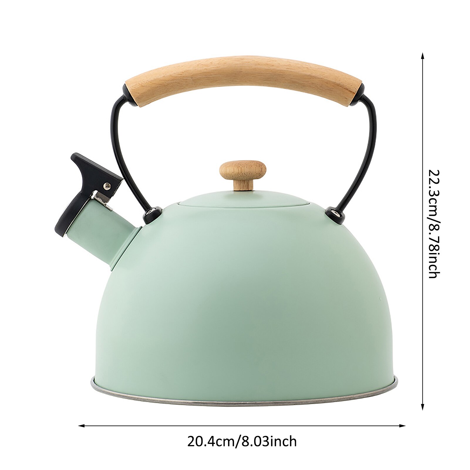 Whistling Kettle 2.5L Stainless Steel Whistle Tea Kettle Water Bottle Tea Pot Kitchenware For Gas Stove Induction Cooker: Light Green