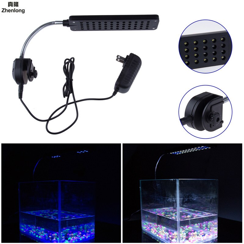Led-viskom aquariumverlichting  dc12v 3w 48 led-aquariumverlichting lamp voor koraalrif waterdieren aquariumdecoratie eu blauw