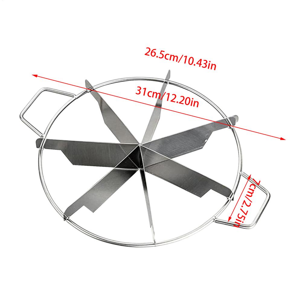 6/7/8 divisjoner pizzaskjærer rustfritt stål kakedeler ostekake skjærer rund bakverk ost pizzaskjærepresse maskinverktøy: Grå