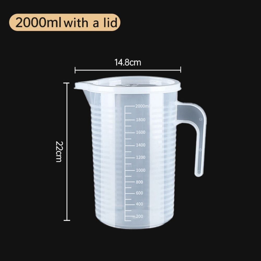 Measuring Cup Transparent Plastic Laboratory Beaker Graduated Liquid Jug Cup Kitchen Baking Cooking Measurement Scale Container: Chocolate