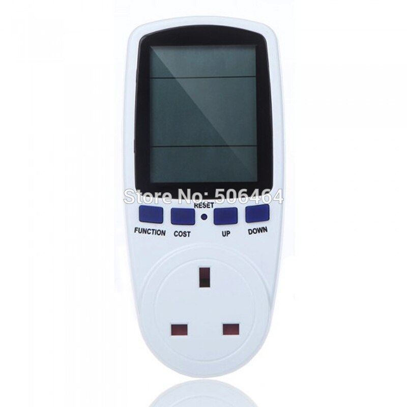 UK Plug Power Energy Watt Volt Amp Meter Analyzer with Power Factor