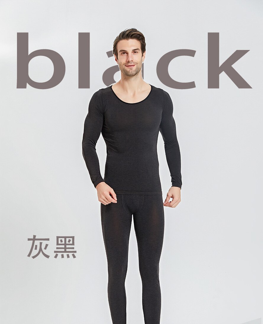 Sells Three Seconds Heat Men's Ultra-thin Thermal Underwear Low Collar Tight Thermal Underwear No Trace Thermal Underwear