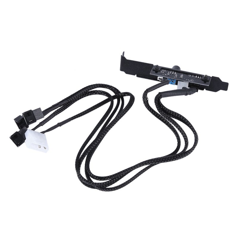 1 Pcs Computer Chassis Baffle Pci Beetje Fan Speed Regulator Hub & 1 Pcs Pc Fan Hub 4 Knop Cooling fan Speed Controller