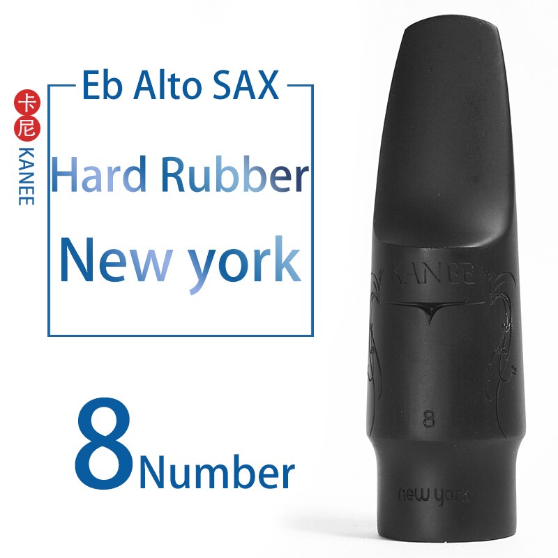 KANEE Hard Rubber mouthpiece Eb Alto Bb Tenor Bb soprano Saxophone mouthpiece Pop/Jazz: Alto NY 8