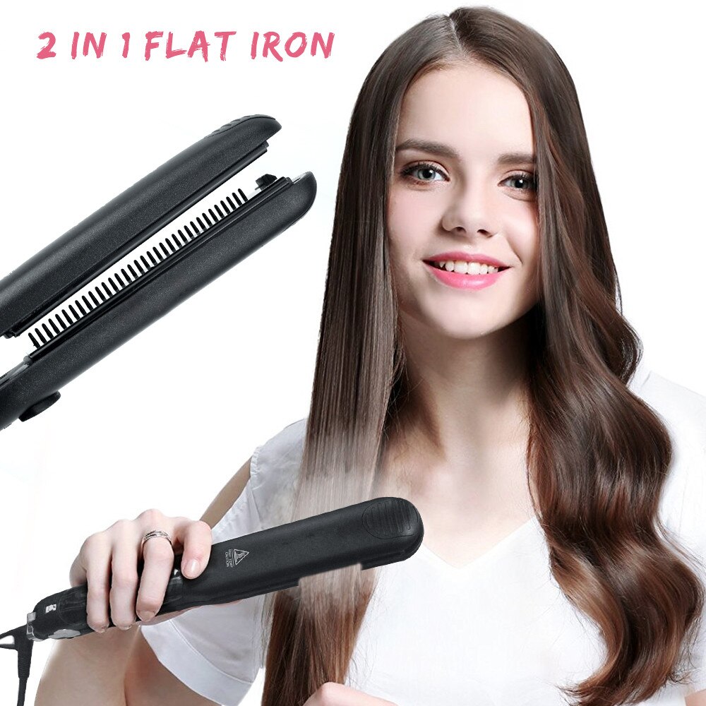 Electric Hair Steamer Straightener Hair Ceramic Flat Iron Hairstyler Nano Water Steam Hair Straighter Wand Salon
