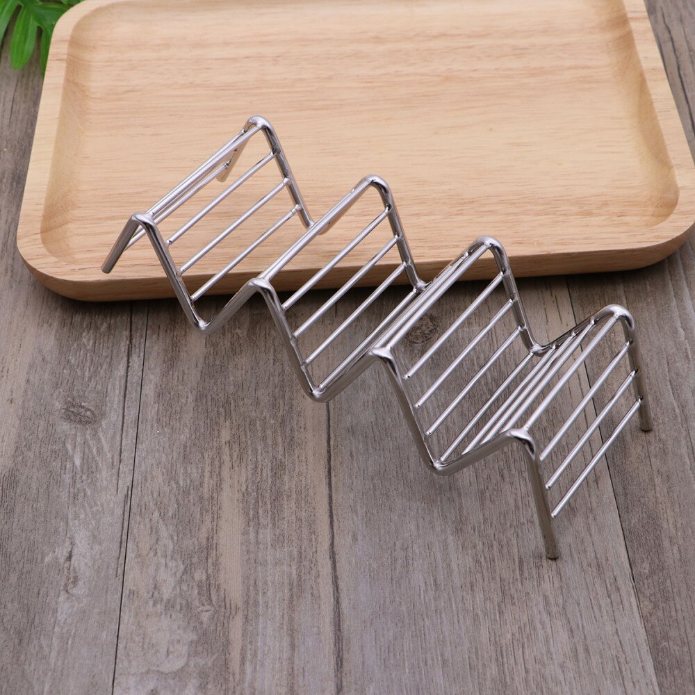 Stainless Steel Taco Rack Stand Taco Holder Hold 3 or 4 Hard or Soft Shell Tacos