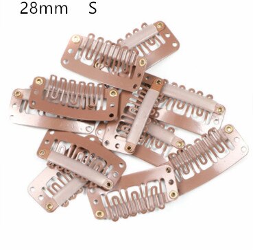 Clips de perruque U 3.2cm 2.7cm, 20 pièces/ensemble, Clips pour Extensions de cheveux naturels/tissage, accessoires de Salon moyen: S  Light brown