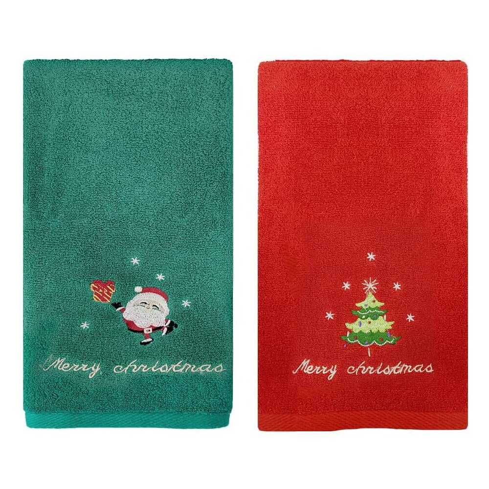 Asciugamani da cucina di natale asciugamani da cucina asciugamani da cucina super assorbenti albero di natale asciugamani per il viso di babbo natale regalo di natale carino: 2pezzi