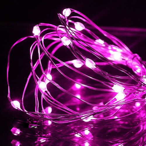 10 PCS Battery powered cork bottle light 2m LED light bar light birthday party wine bottle stopper light bar (Without battery): Pink / 2M 20LED