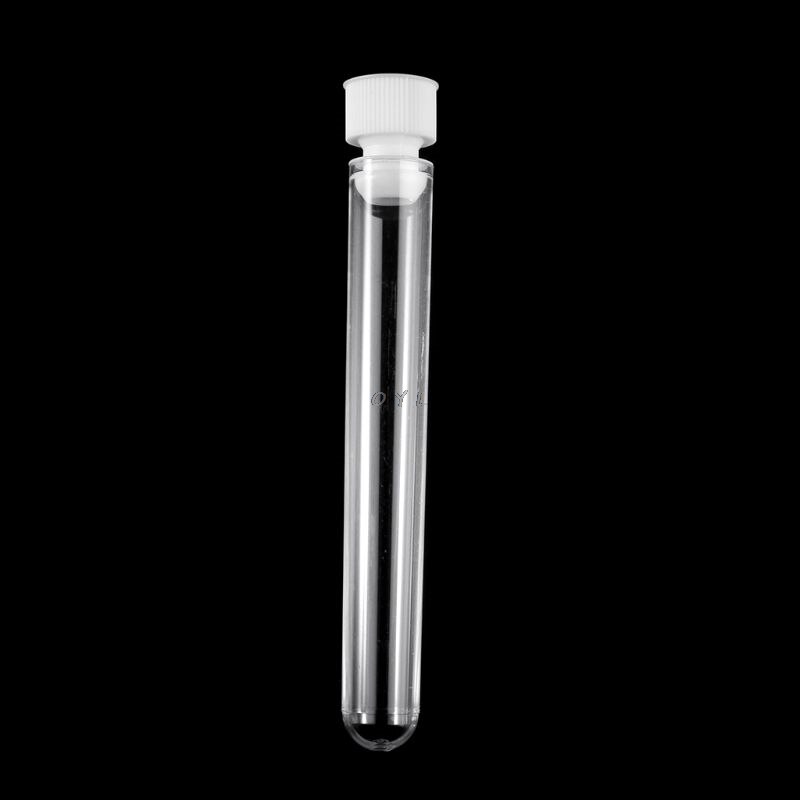 10Pcs/Pack 15x100mm Transparent Plastic Test Tubes Lab Test Tool With Screw Cap
