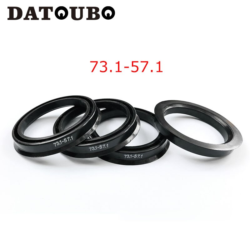 Datoubo 4 Stks/partijen, Zwart Plastic Materiaal Auto Wiel 73.1-57.1Mm, 73.1-56.1Mm Hub Centric Ringen, Auto Accessoires. Retail Prijs.