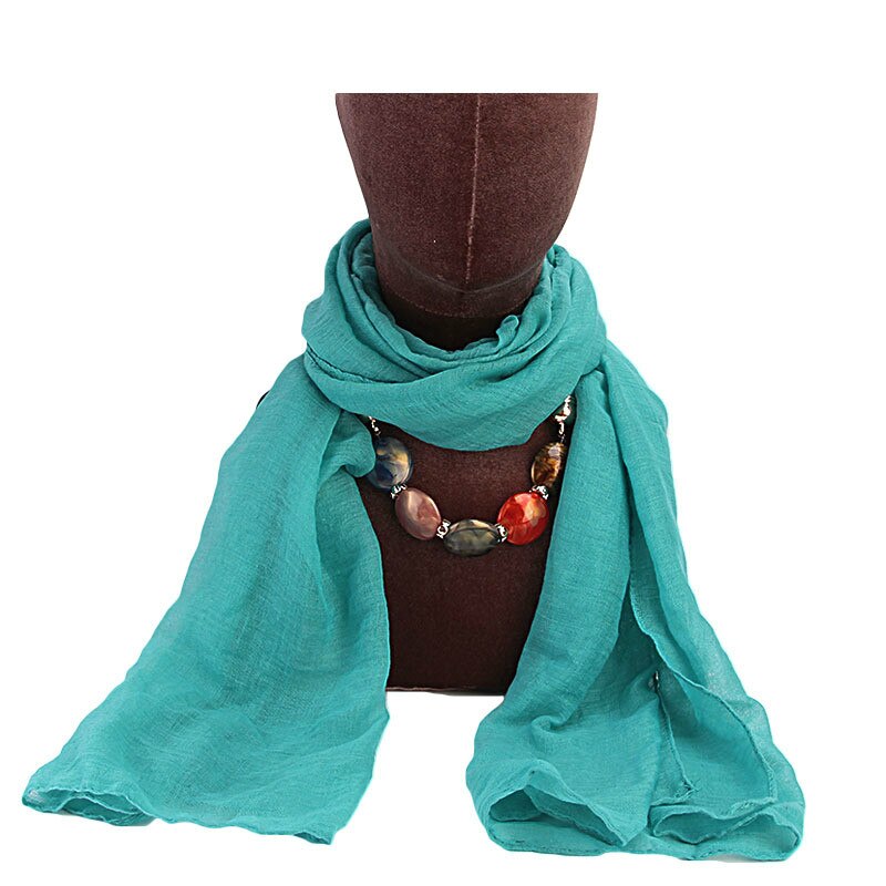 femmes multi-style bijoux collier perles écharpe Hijabs chapeau Voile dame intérieure Hijabs Turban casquette tête musulmane foulards Hijab