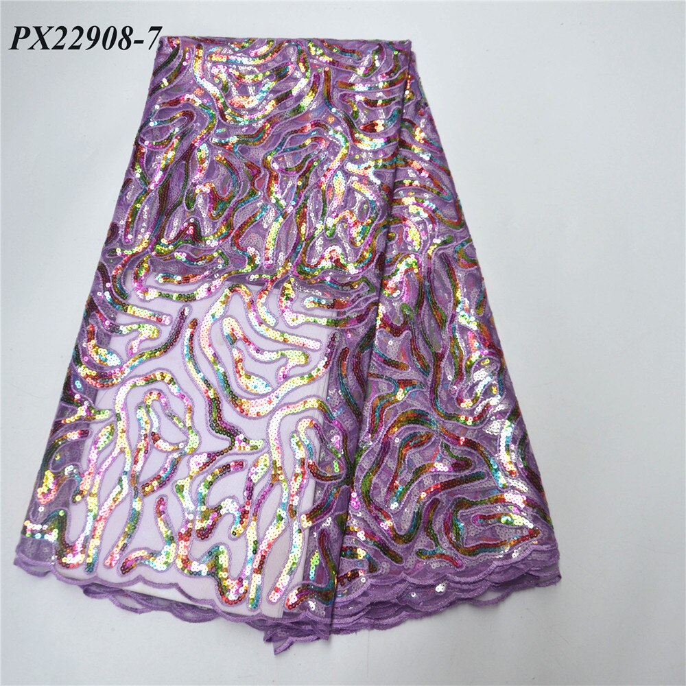 Tela de encaje francés transparente, de Rayas de lentejuelas bordadas, falda bonita, estilo africano: 7