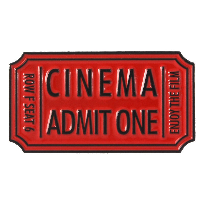 Ticket Collectie Hel Toegeven Een 666 Cinema Red Enamel Broches Badges Revers pins Broches voor vrouwen Vrouwelijke sieraden Accessoires: 8