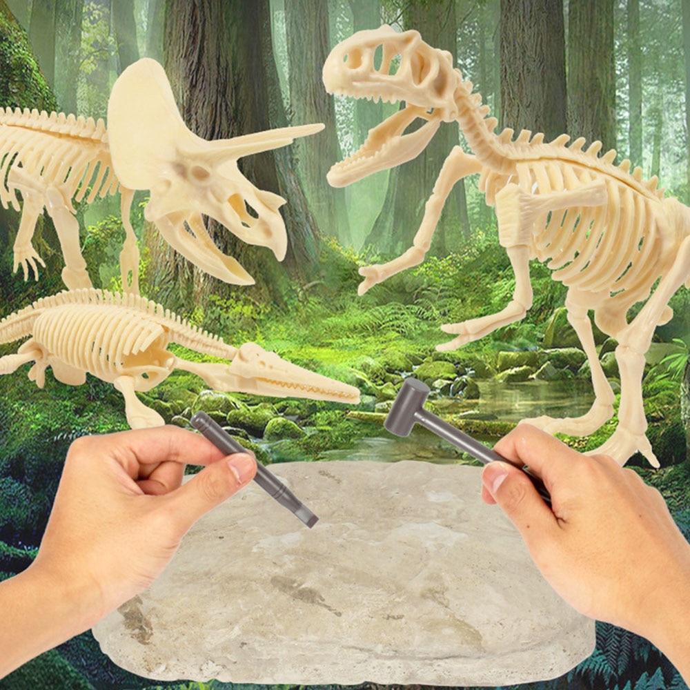 Archaeology Excavation Toys Stegosaurus Triceratops Mammoth Skeleton Models Children DIY Puzzle Games