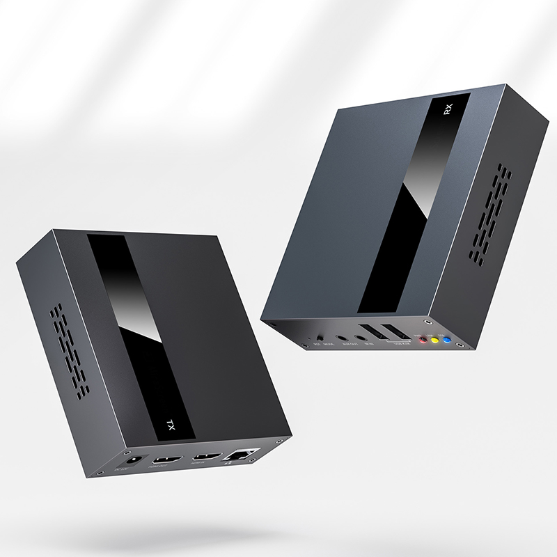 HDMI USB KVM extensor 4K 1080P TCP/IP sobre Cat5e individual/6 hasta 250M teclado y ratón sobre Red, baja latencia, 2 puertos USB Hub