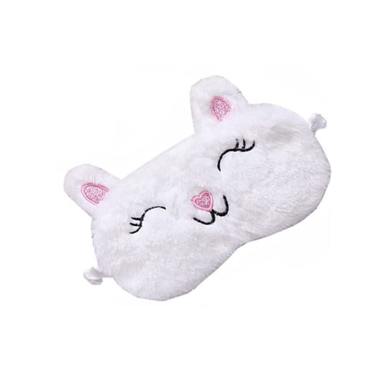 Bonita mascarilla para dormir, vendaje para ojos, cubierta con venda para los ojos de felpa, sueño para dormir para niñas y mujeres, parche ocular de noche para animales, siesta, relajación, cuidado de la salud