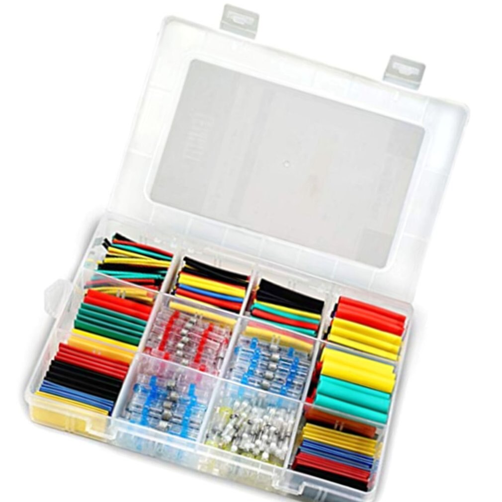 448 stuks gemengde krimpkous soldeerklemmen waterdichte soldeerhuls buis elektrische draad geïsoleerde stootverbinders kit
