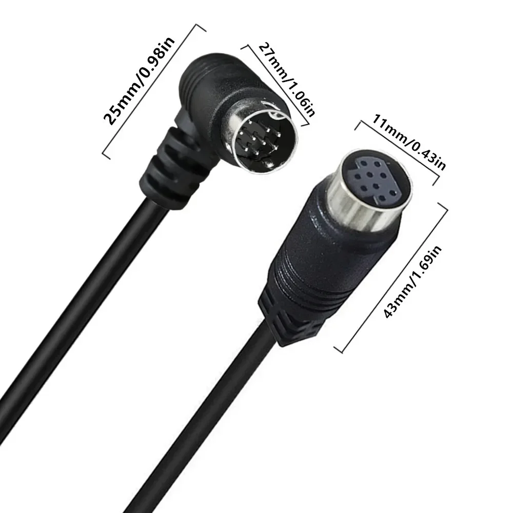 Cable adaptador de extensión Mini DIN de 9 pines macho a hembra, cable de audio/vídeo mini din de 9 núcleos, cable de decodificador de video S