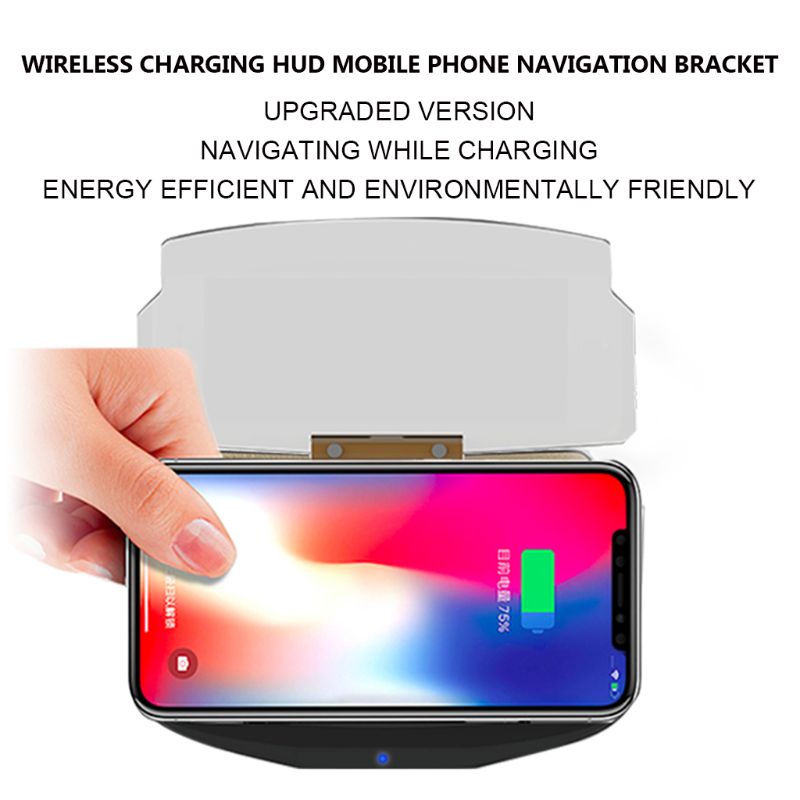 Hud Auto Navigatie Mobiele Telefoon Houder Hd Multi-Functie Vouwen Draadloze Opladen Head-Up Display Navigatie Projector