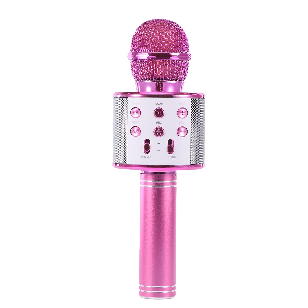 Micrófono Bluetooth para Karaoke KTV, altavoz inalámbrico, reproductor de música, micrófono de bolsillo, grabador para cantar: rose red