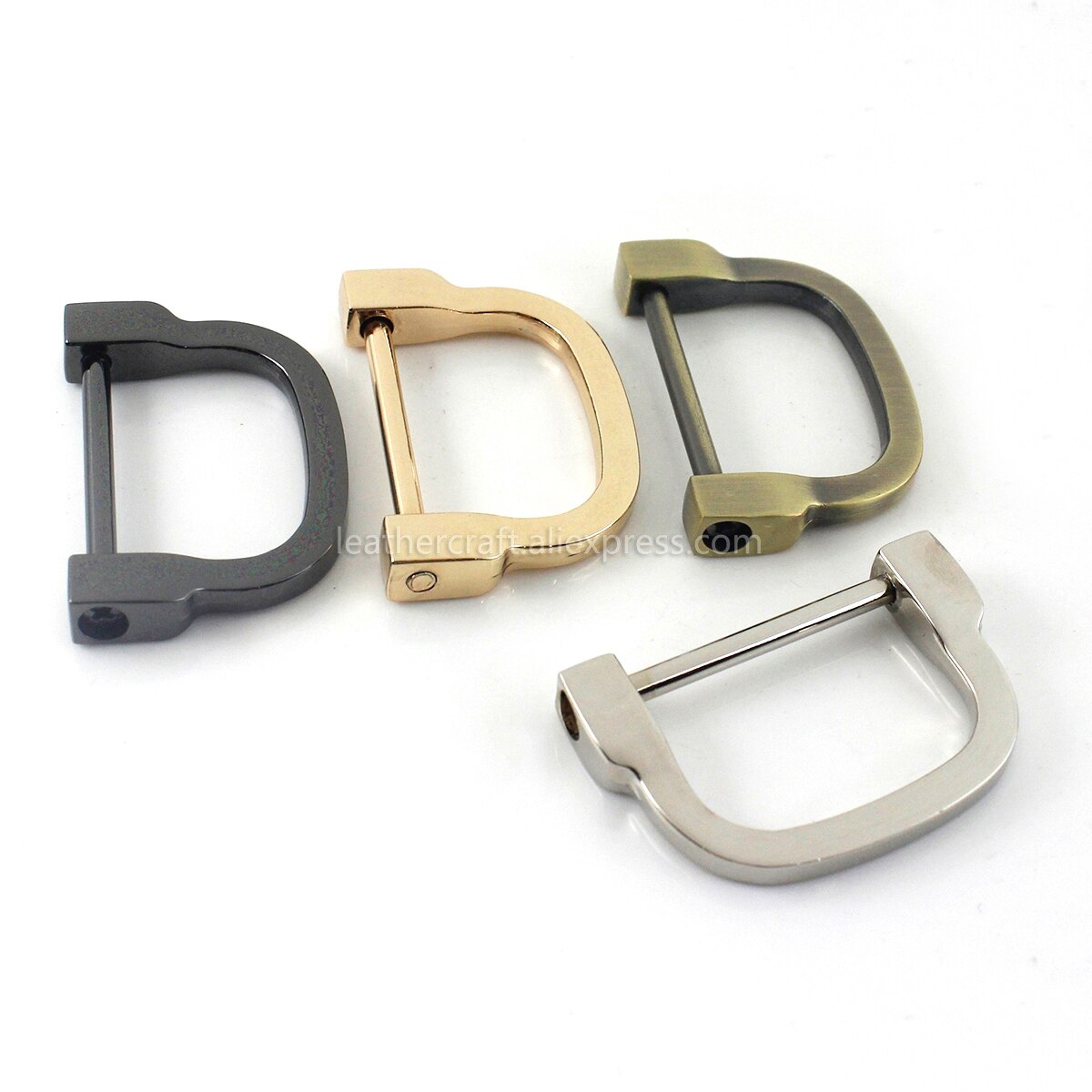 1 x metalen 2 maten d-ring sluiting gesp sleutelhanger ring haak schroef pin verbinding connector tas riem sluiting lederbewerking onderdelen
