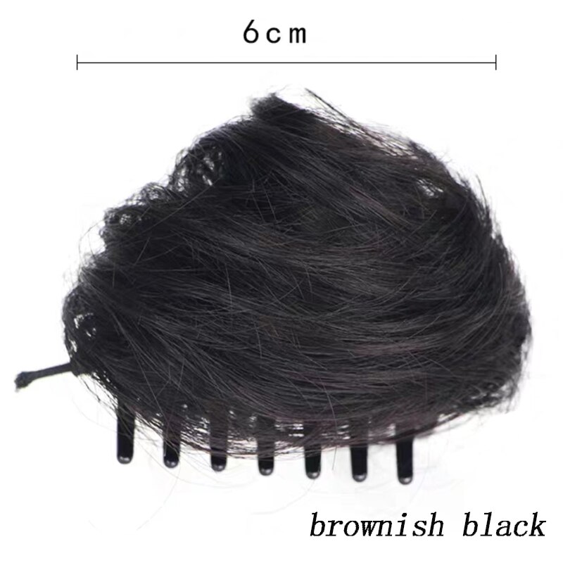 Aioosoo, moño de pelo moño rizado para mujeres, moño de Donut, extensiones de postizas, moño sintético de fibra de alta temperatura: 4