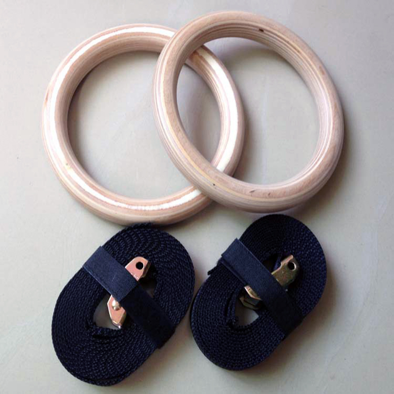 Nueva Madera 28mm Anillas De Gimnasia Gimnasio Gimnasio de Ejercicio Muscular Ejercicio Crossfit Pull Ups Ups